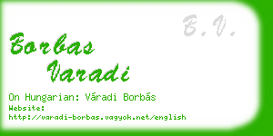 borbas varadi business card